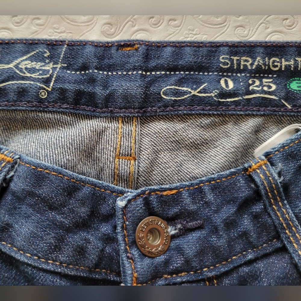 Levi's signature straight blue jeans Women's sz 0 / 25 - Picture 5 of 8